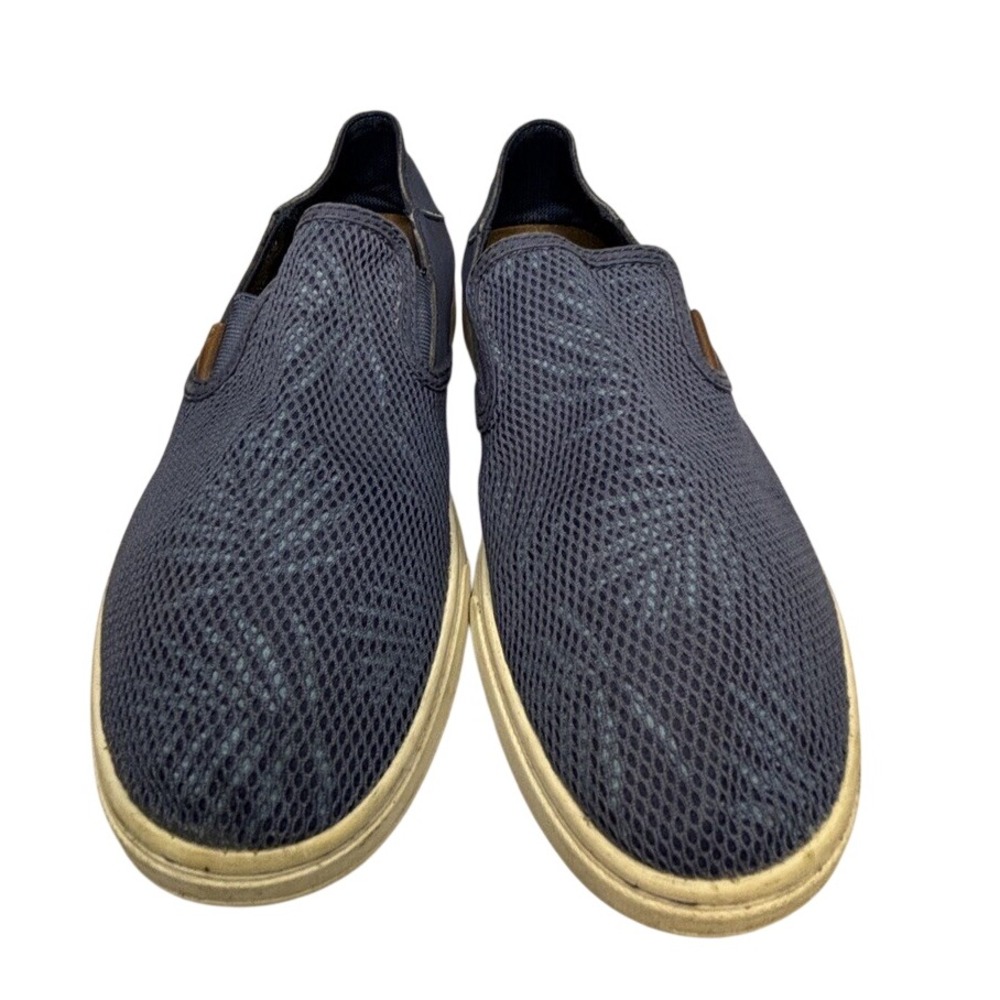 Olukai Pehuea Slip On Blue White Womens 7 Loafers‎ Shoes 20271-VIER Palm Leaf